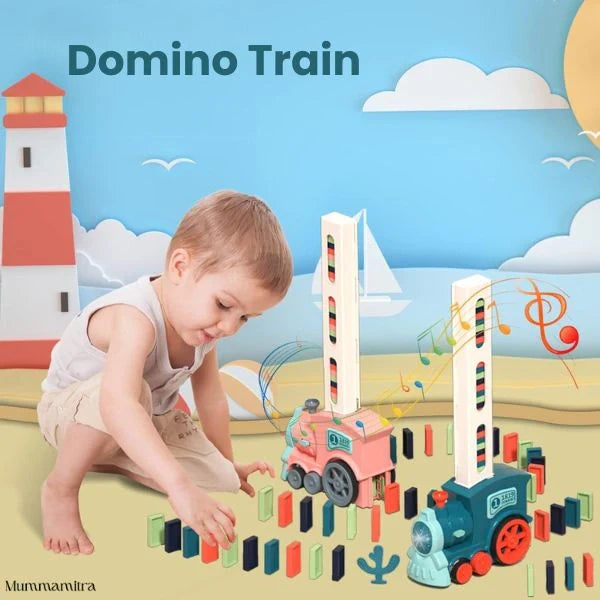 The Ultimate Gift for Curious Kids - Domino Train Toy with Lights & Music
