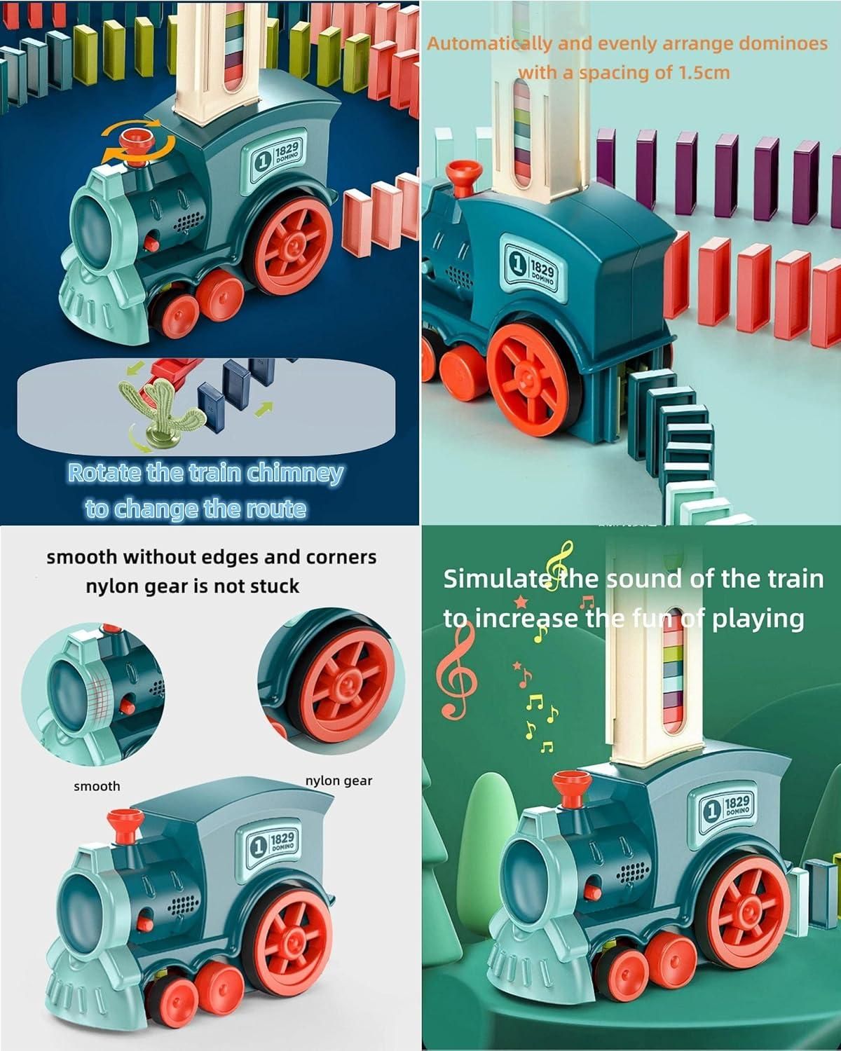 The Ultimate Gift for Curious Kids - Domino Train Toy with Lights & Music