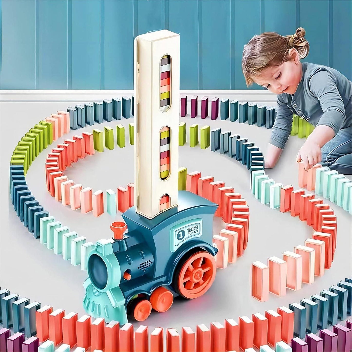 The Ultimate Gift for Curious Kids - Domino Train Toy with Lights & Music